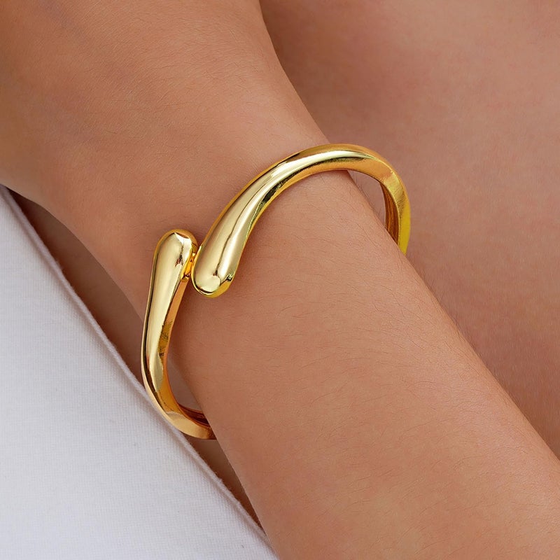 MTINEAPS Store Gold Bangle Bracelets for Women Teens Trendy Chunky Adjustable Twist Cuff Bracelet Jewelry Gifts - Image 3